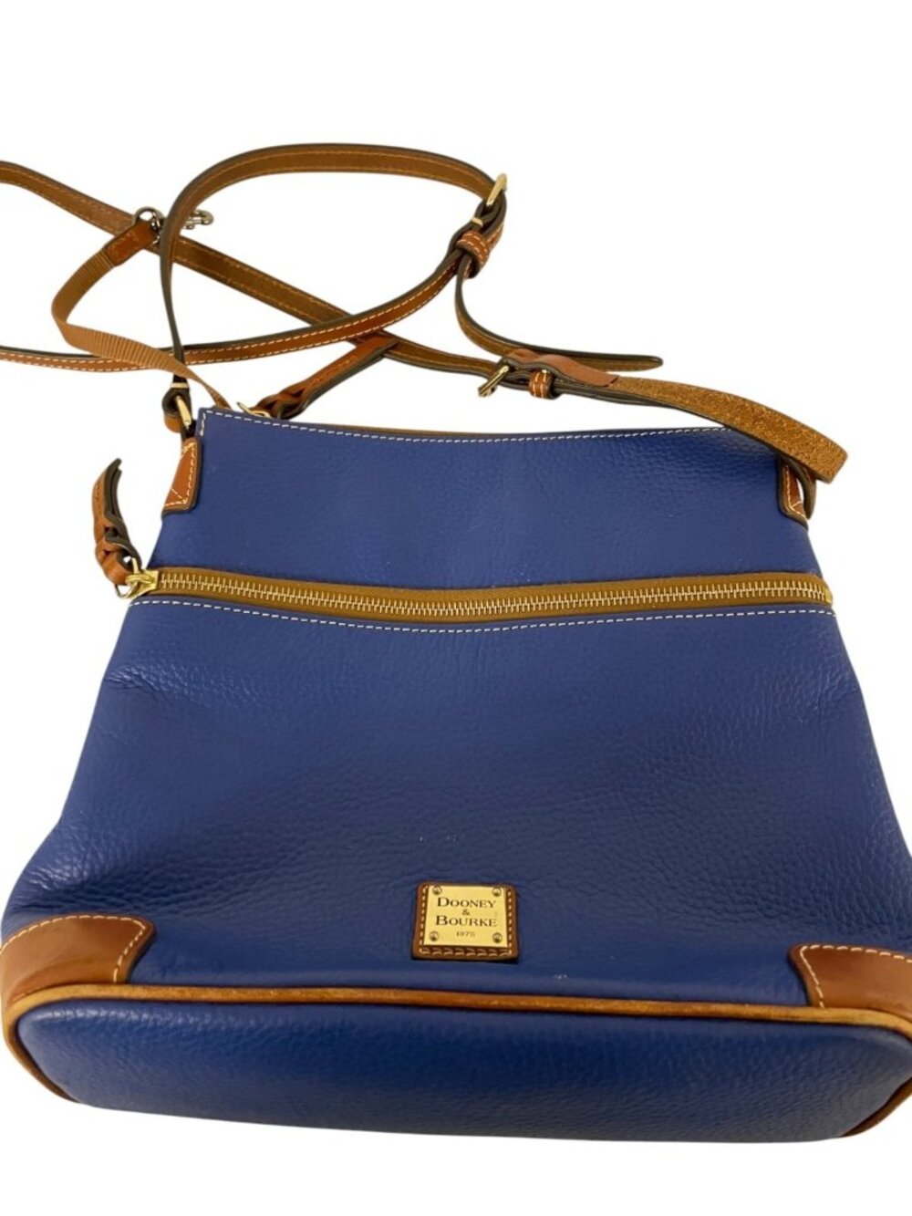 Dooney Bourke Leather Purse Crossbody Shoulder Bag Midnight Blue Pebbled Grain